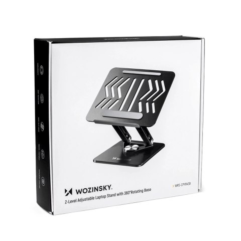 Podstawka pod laptopa, tablet Wozinsky WRS-CPY84SB 360 aluminiowa + Gratis! podstawka do smartfona - czarna