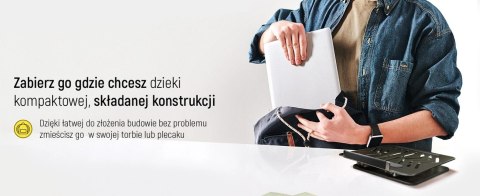 Podstawka pod laptopa, tablet Wozinsky WRS-CPY84SB 360 aluminiowa + Gratis! podstawka do smartfona - czarna