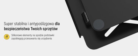 Podstawka pod laptopa, tablet Wozinsky WRS-CPY84SB 360 aluminiowa + Gratis! podstawka do smartfona - czarna