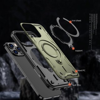 Etui Hybrid Armor Trendy z MagSafe na iPhone 16 Pro - zielone