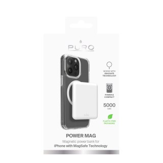 Powerbank Puro Power Mag 5000mAh z MagSafe USB-C - biały