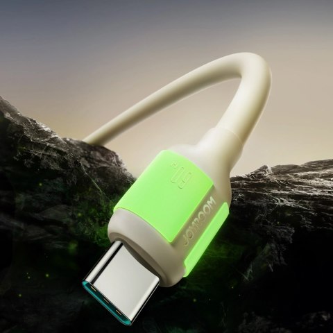 Kabel Joyroom S-A53 60W USB-C - USB-C z fluorescencyjną końcówką 1,2 m - beżowy