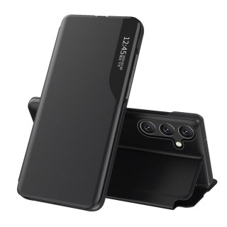 Eco Leather View Case etui do Samsung Galaxy S24 FE z klapką i podstawką - czarne