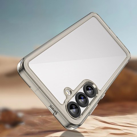 Etui silikonowe Outer Space Case z żelową ramką do Samsung Galaxy S25+ - przezroczysto-czarne