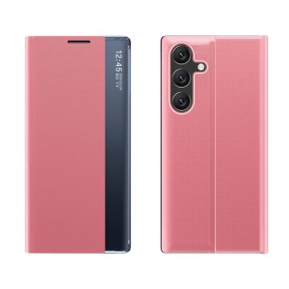 New Sleep Case etui do Samsung Galaxy S25 pokrowiec z klapką i podstawką - różowe
