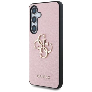 Etui Guess Grained Big 4G Logo Small Classic Logo do Samsung Galaxy S25 Plus różowy