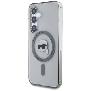 Etui Karl Lagerfeld Button Karl Head Printed Logo MagSafe Samsung Galaxy S25 czarny