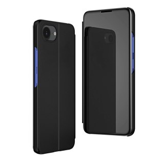 Etui Clear View Case na iPhone 16e / 17e pokrowiec z klapką - czarne