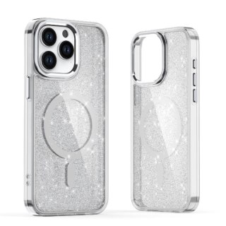 Etui brokatowe Glitter Case z MagSafe na Samsung Galaxy S25 Edge - białe