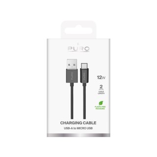 Kabel Puro 12W TPE USB-A - microUSB 2m - czarny