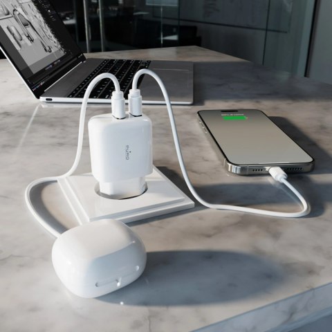 Ładowarka sieciowa Puro PROLITE 10W 2x USB-A - biała