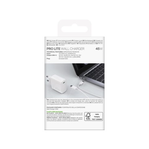 Ładowarka sieciowa Puro PROLITE 45W USB-C - biała